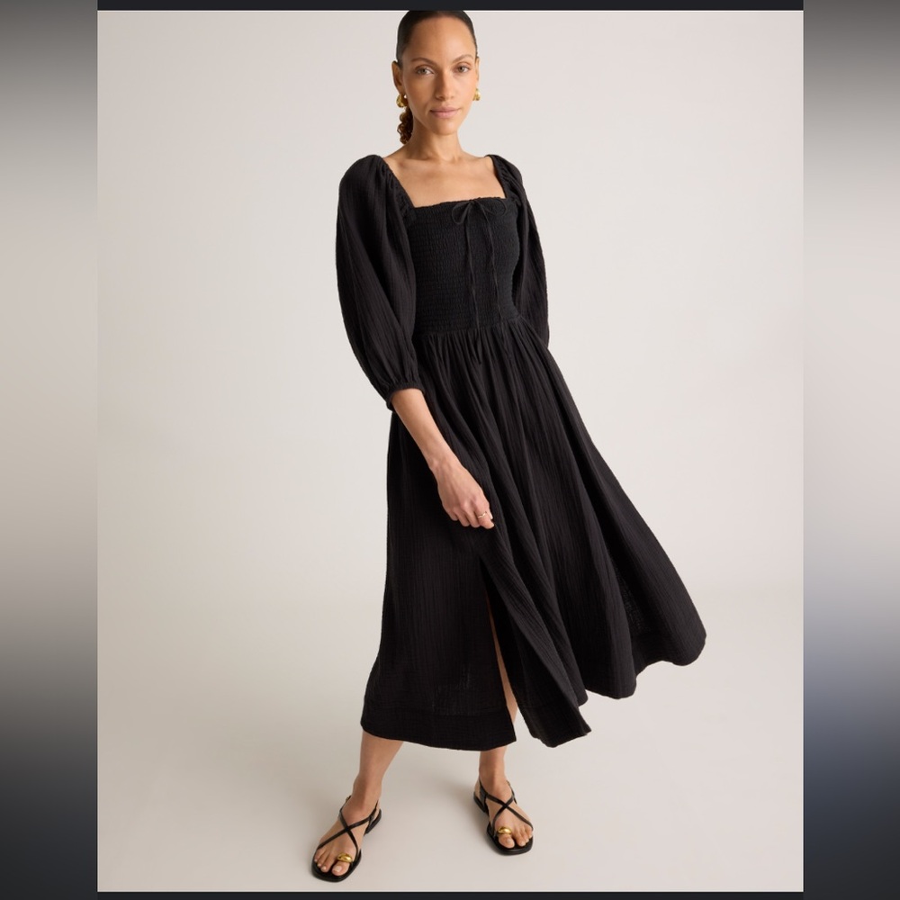 Quince Black Midi Dress